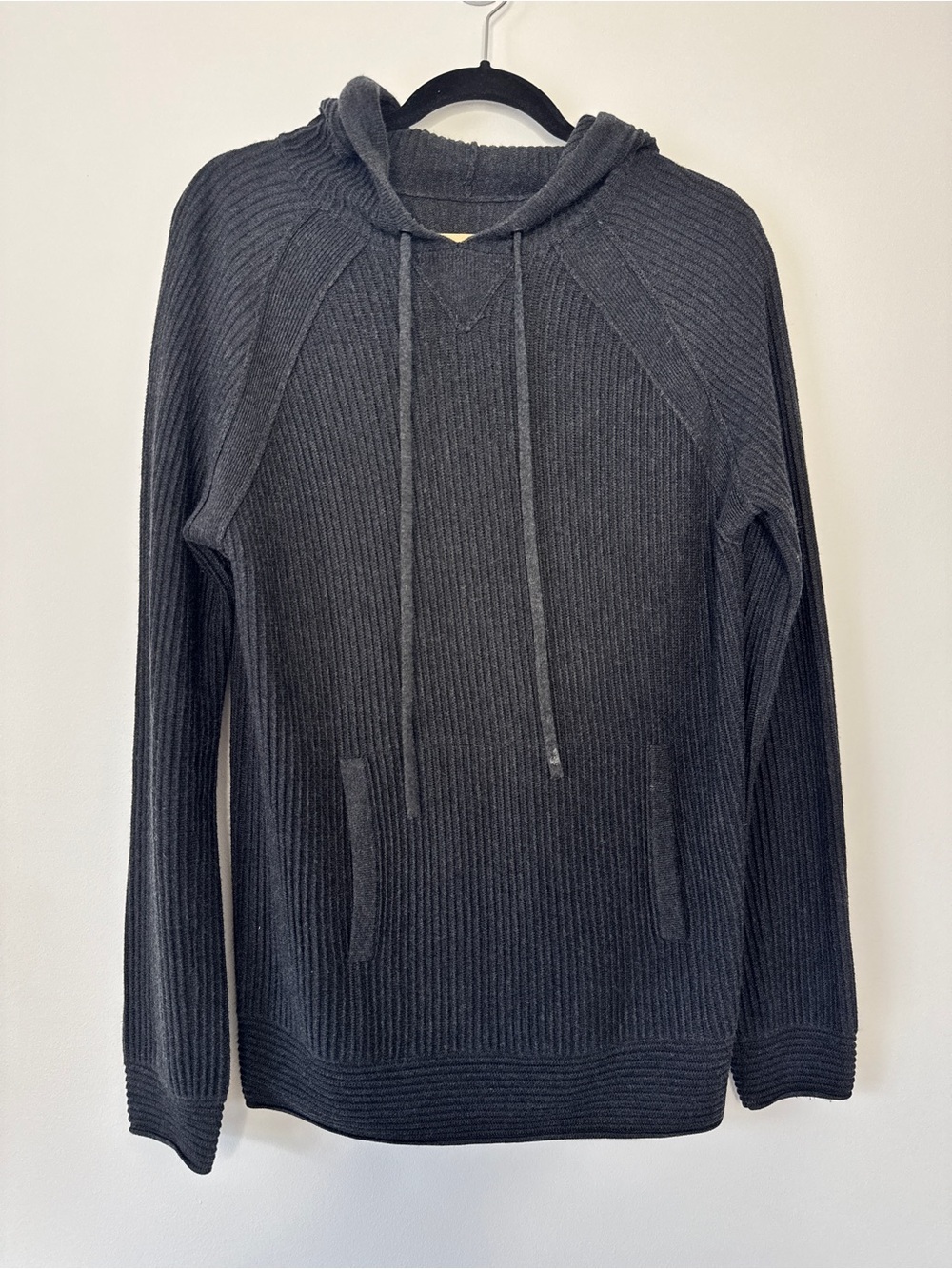 Weston Jon Boucher Men's Black Dune Ottoman Knit Luxury Hoodie With Silk Wool S - Picture 2 of 15